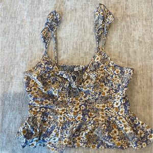 Patrons of Peace Blue Floral Top